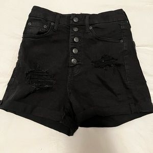 Black distressed Jean shorts